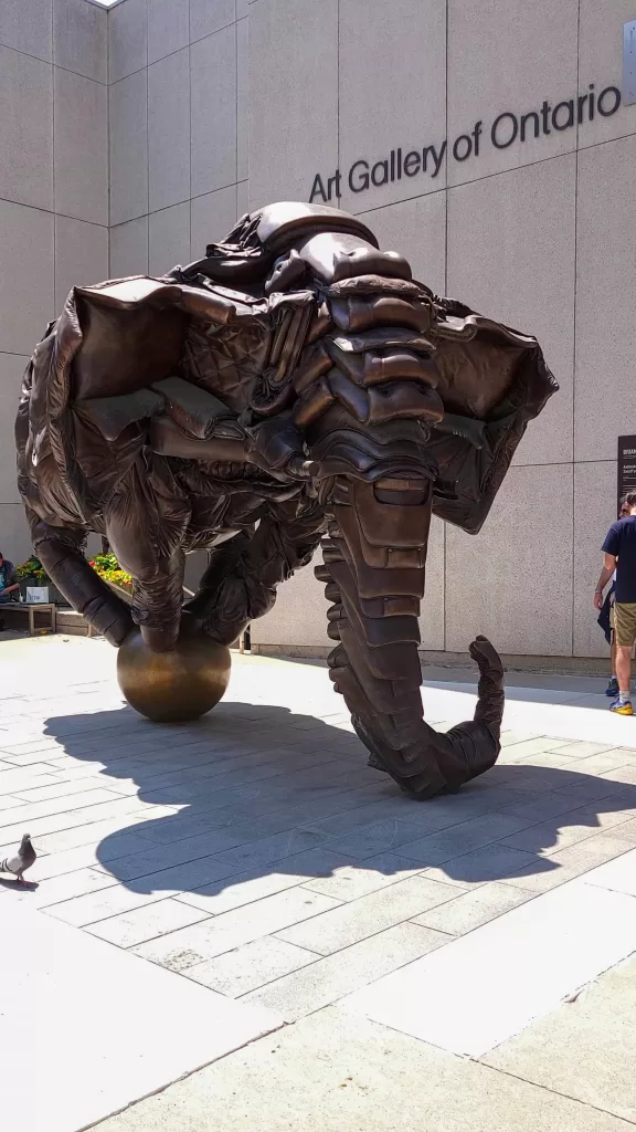 Elephant sculpture at the entrance of the Art Gallery of Ontario