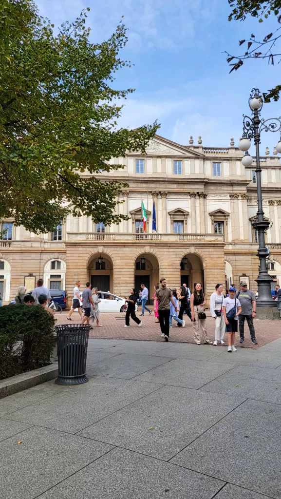 La Scala Opera house in Milan, part of solo travel in Milan itinerary