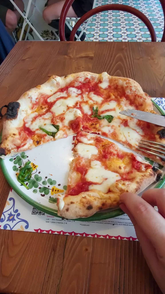 Pizza on a plate from Pizzium in Milan