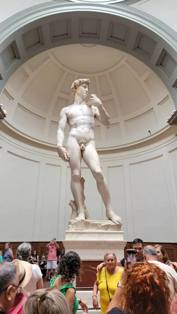 David's Statue at Accademia Gallery in Florence, an item on the Florence bucket list