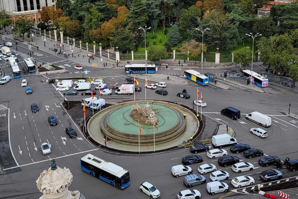 view from cibeles palace in madrid, part of madrid in 5 days itinerary