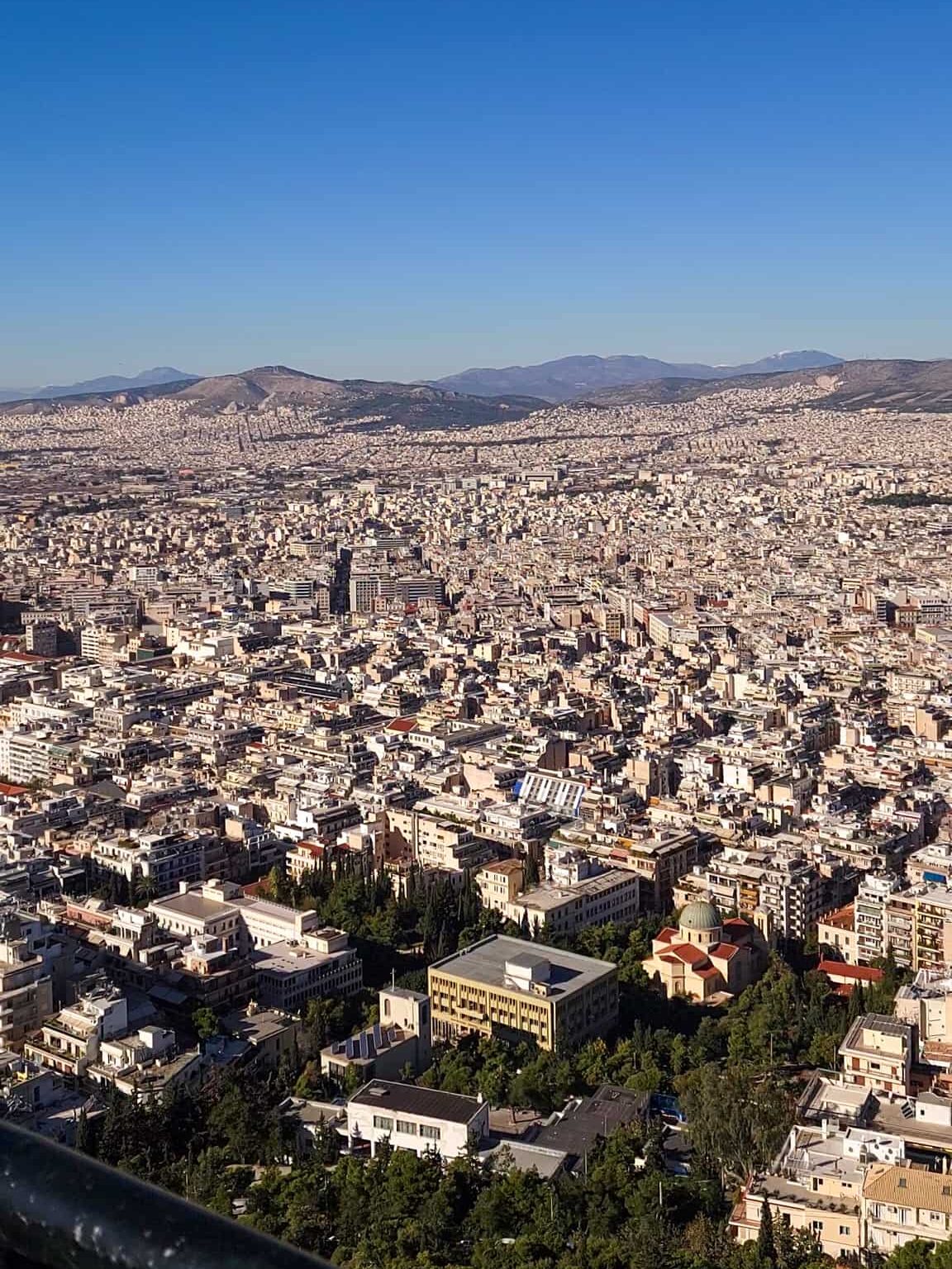 view from Lycabettus Hill in Athens