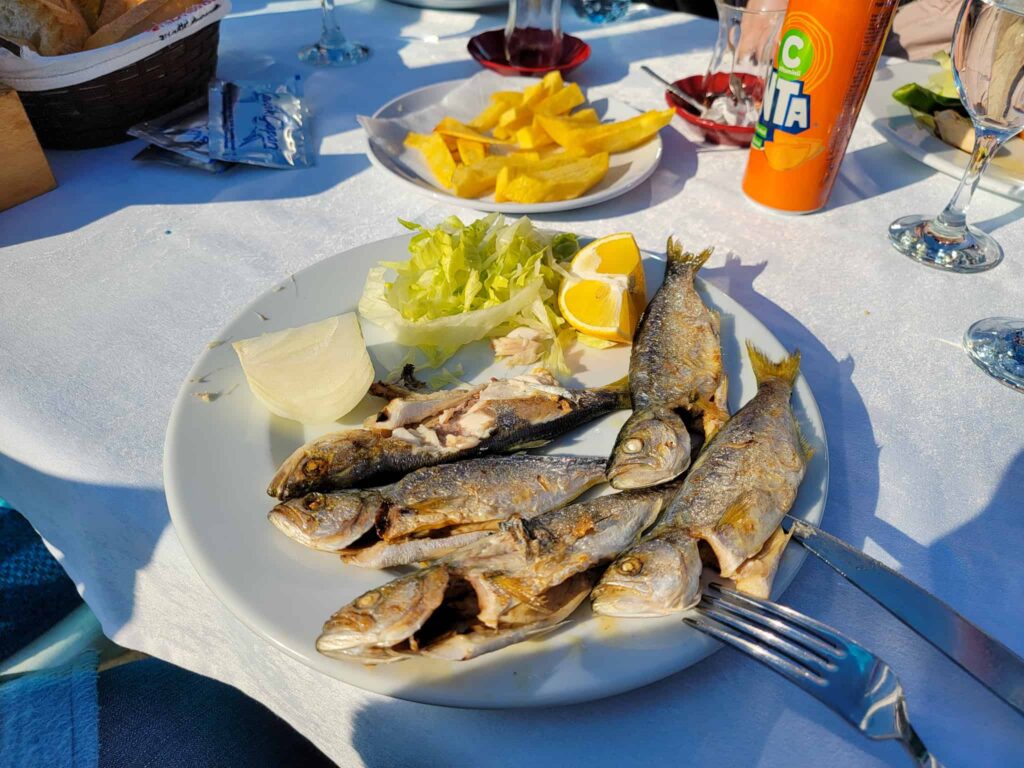 a plate of fresh fish in istanbul