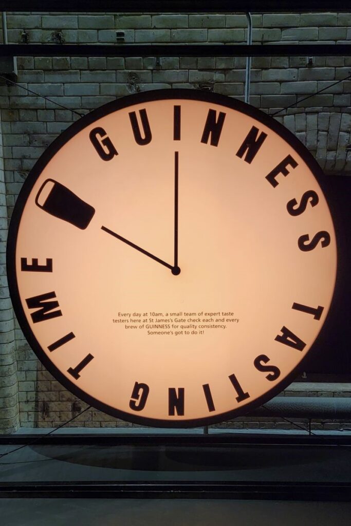 guinness tasting time clock at guinness storehouse, one of the best dublin instagram spots