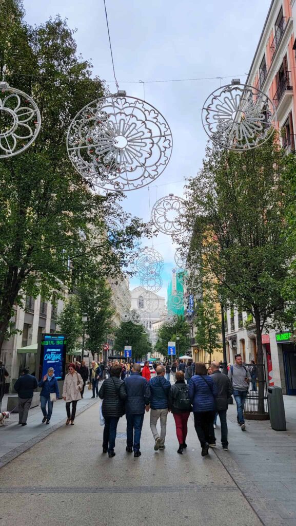 people on a street in madrid