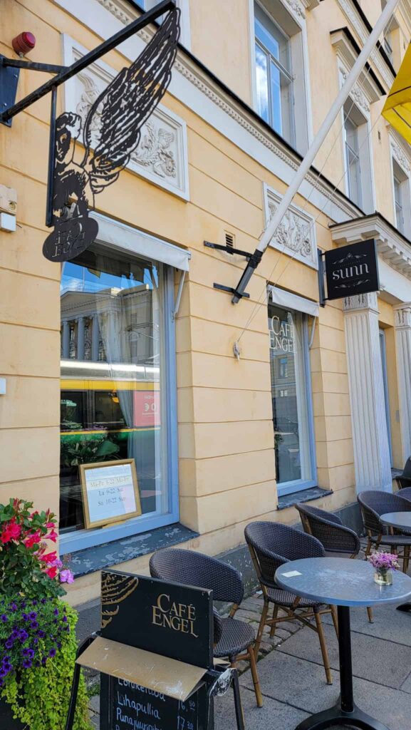 outside seating at cafe engel in helsinki