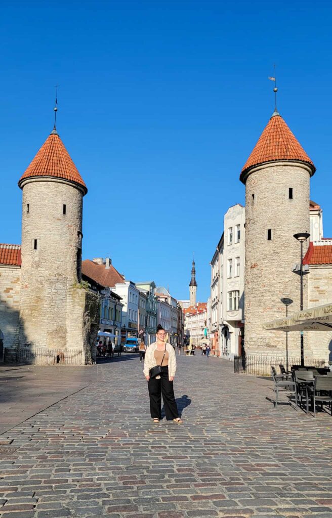 the author at viru gate in tallinn