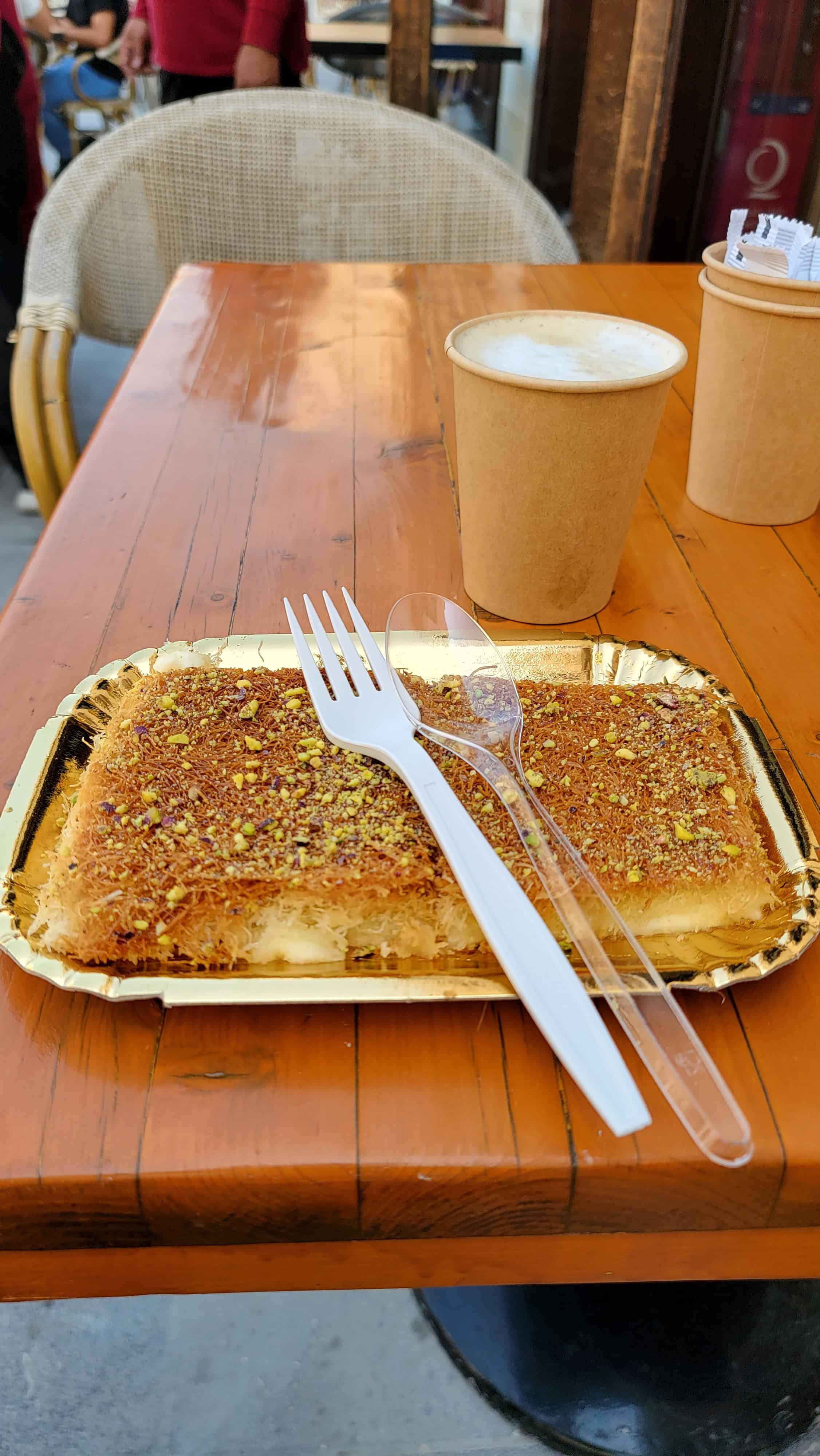 a plate of kunefe in doha