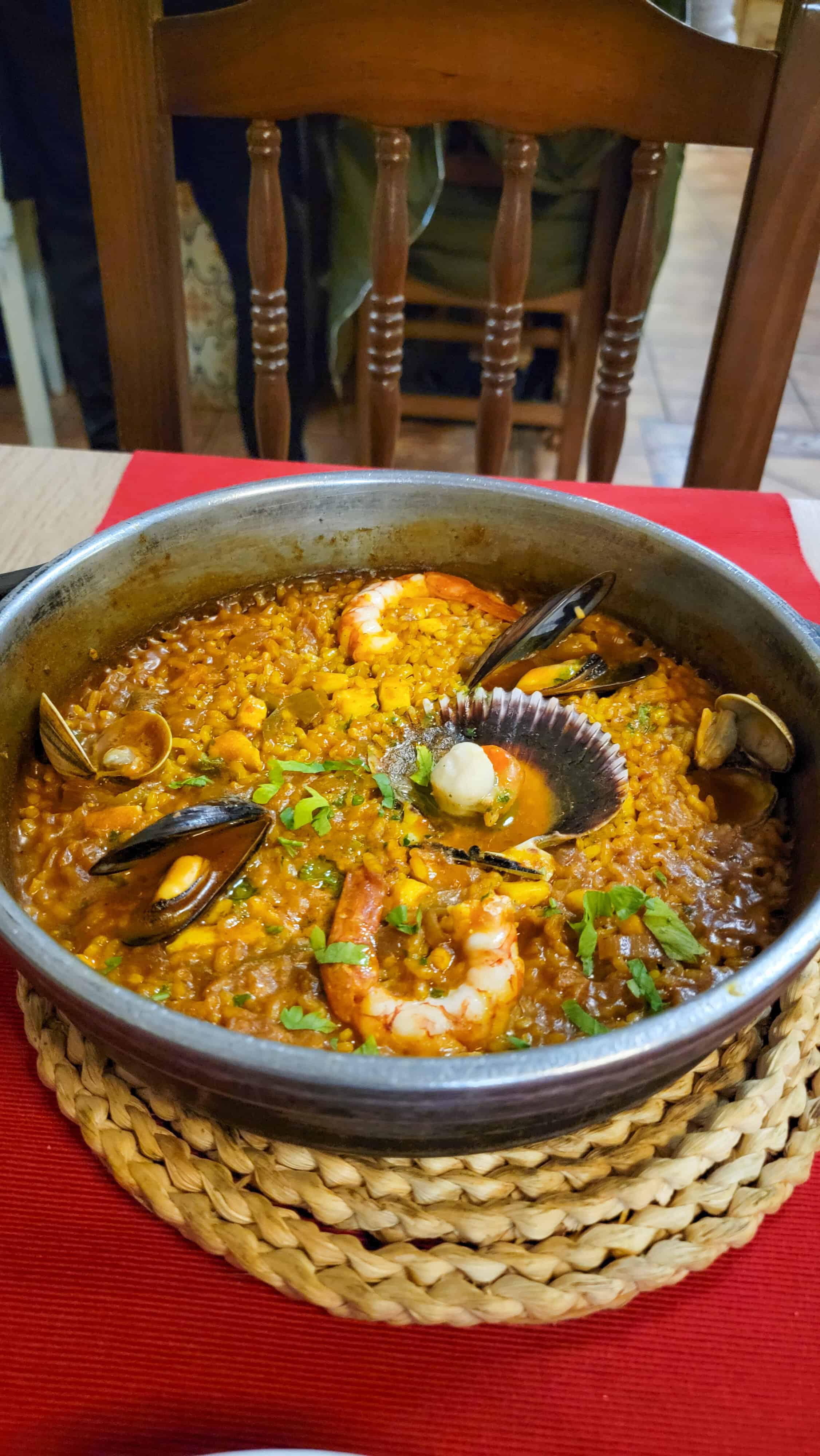 paella at a restaurant in barcelona