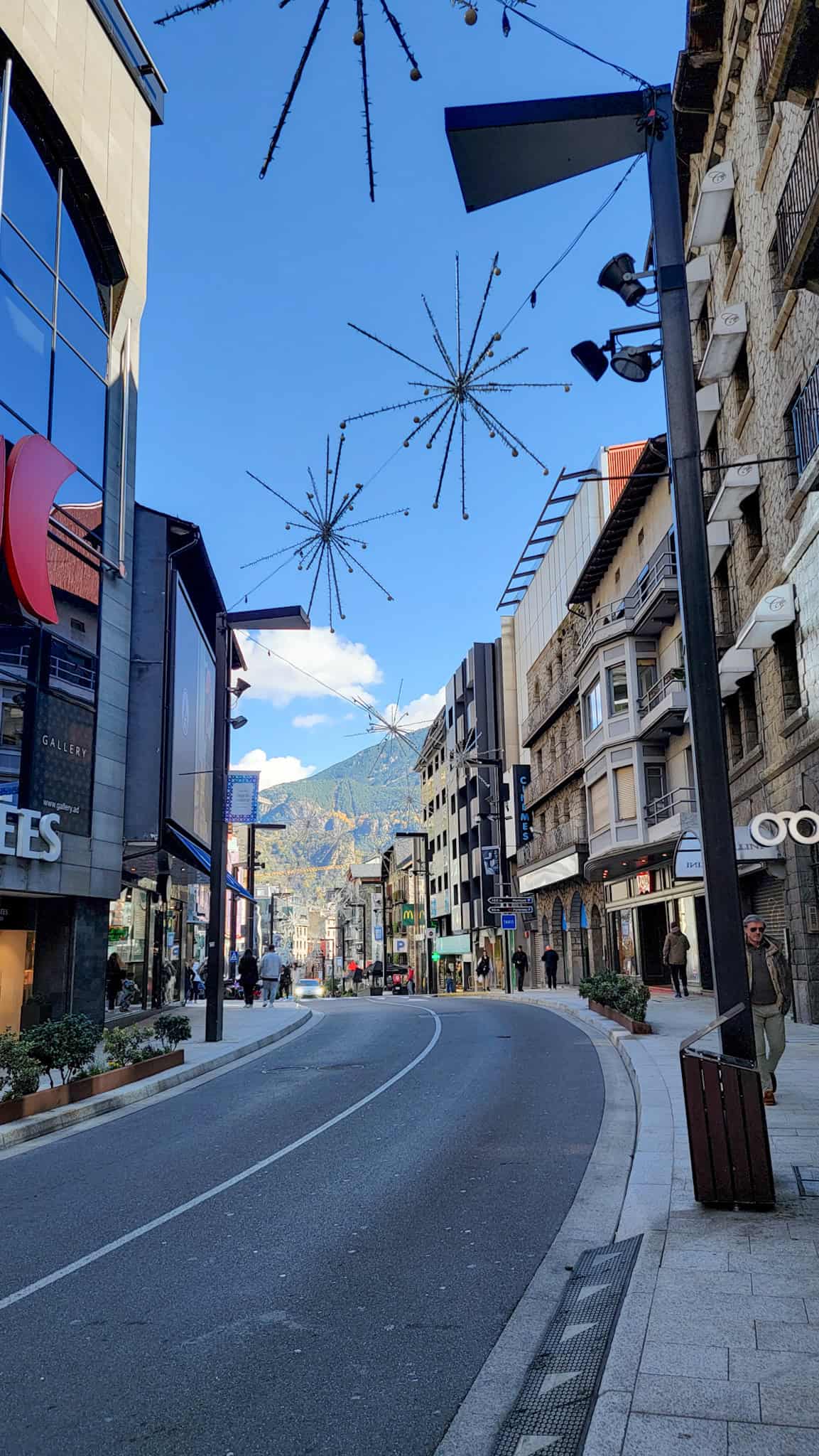 street with shops in andorra la vella