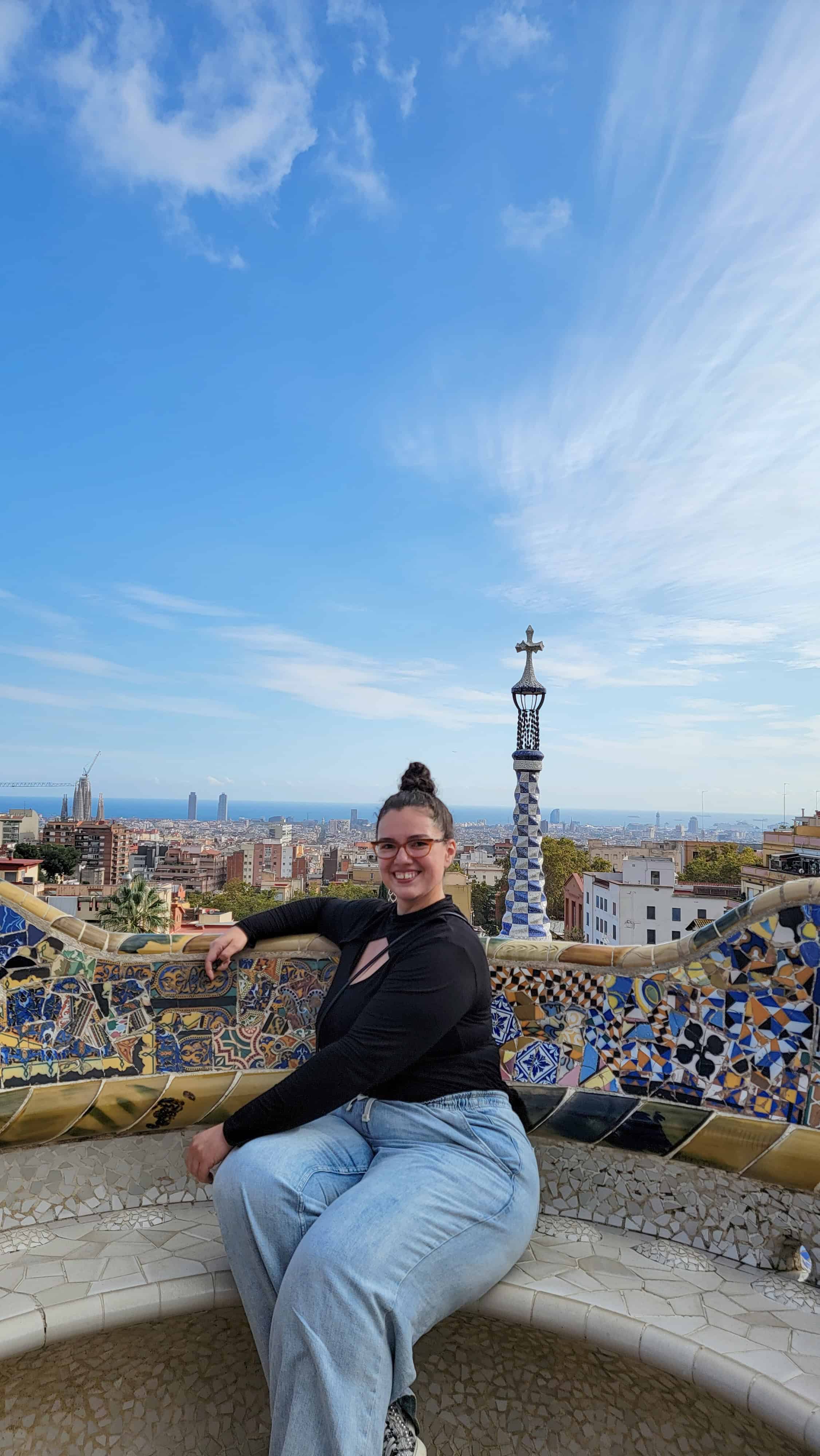 the author in park guell in barcelona