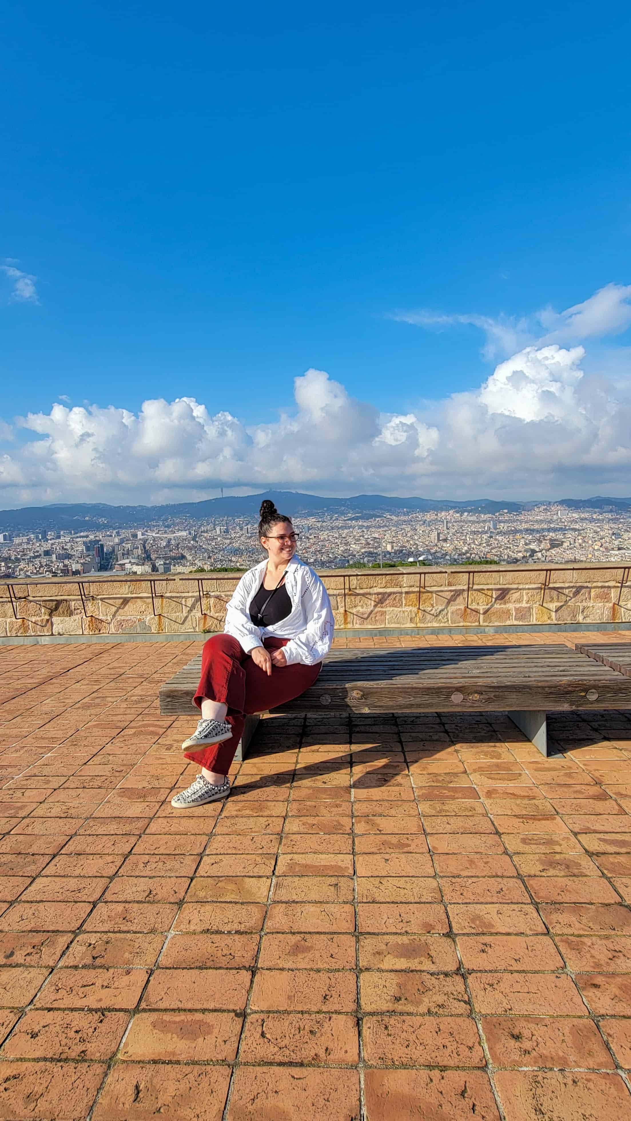 the author on the rooftop of muntjuic castle in barcelona