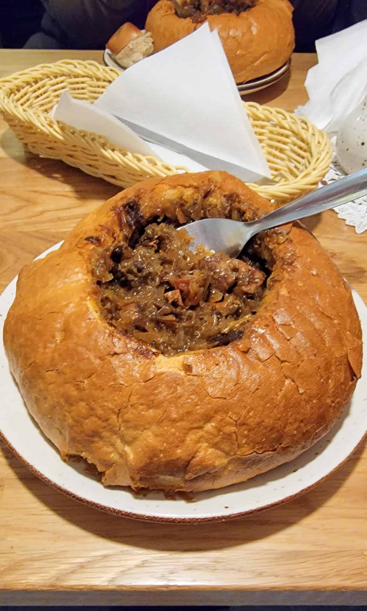 bigos at a restaurant in warsaw