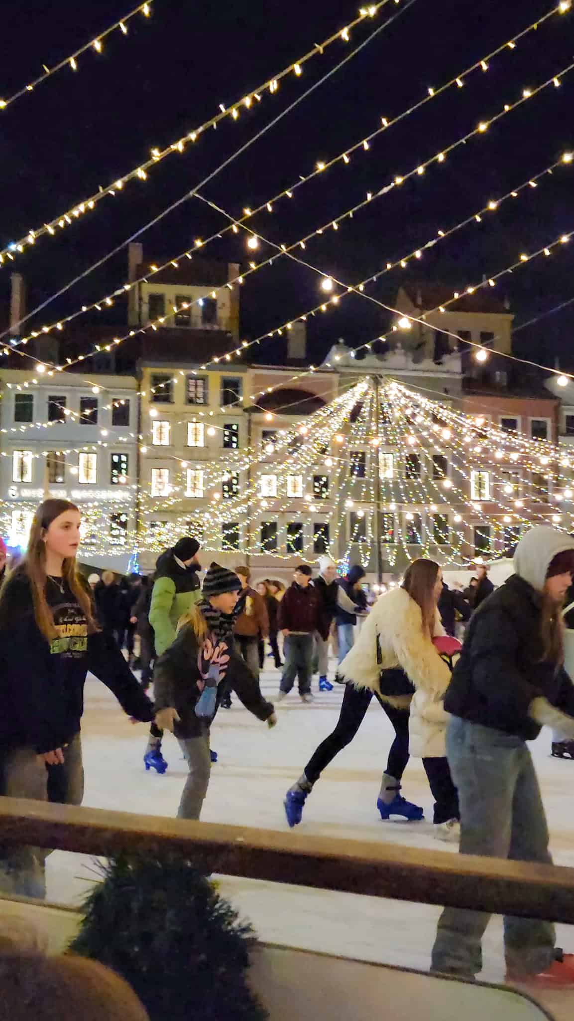 ice skating rink at warsaw christmas market