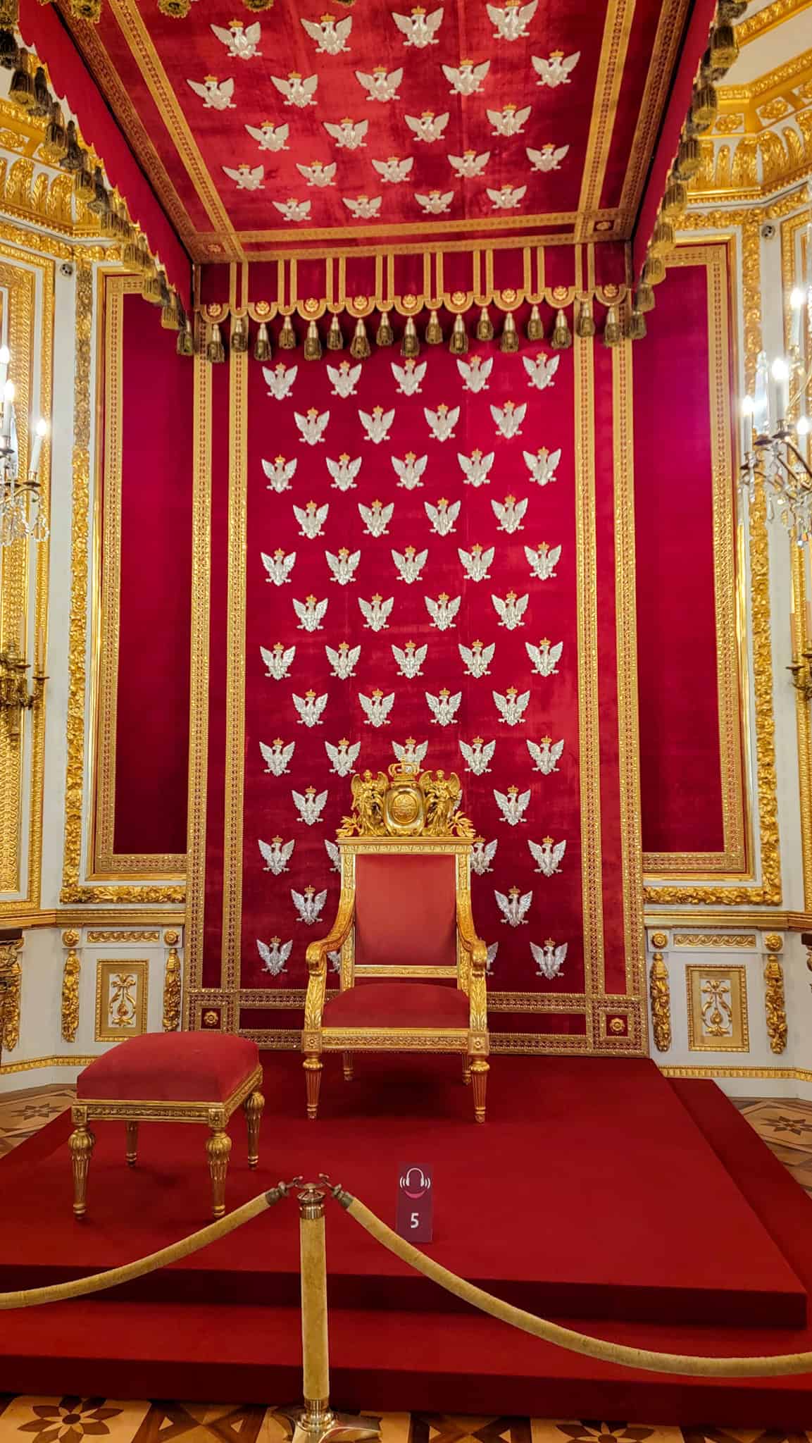 throne in the royal palace in warsaw