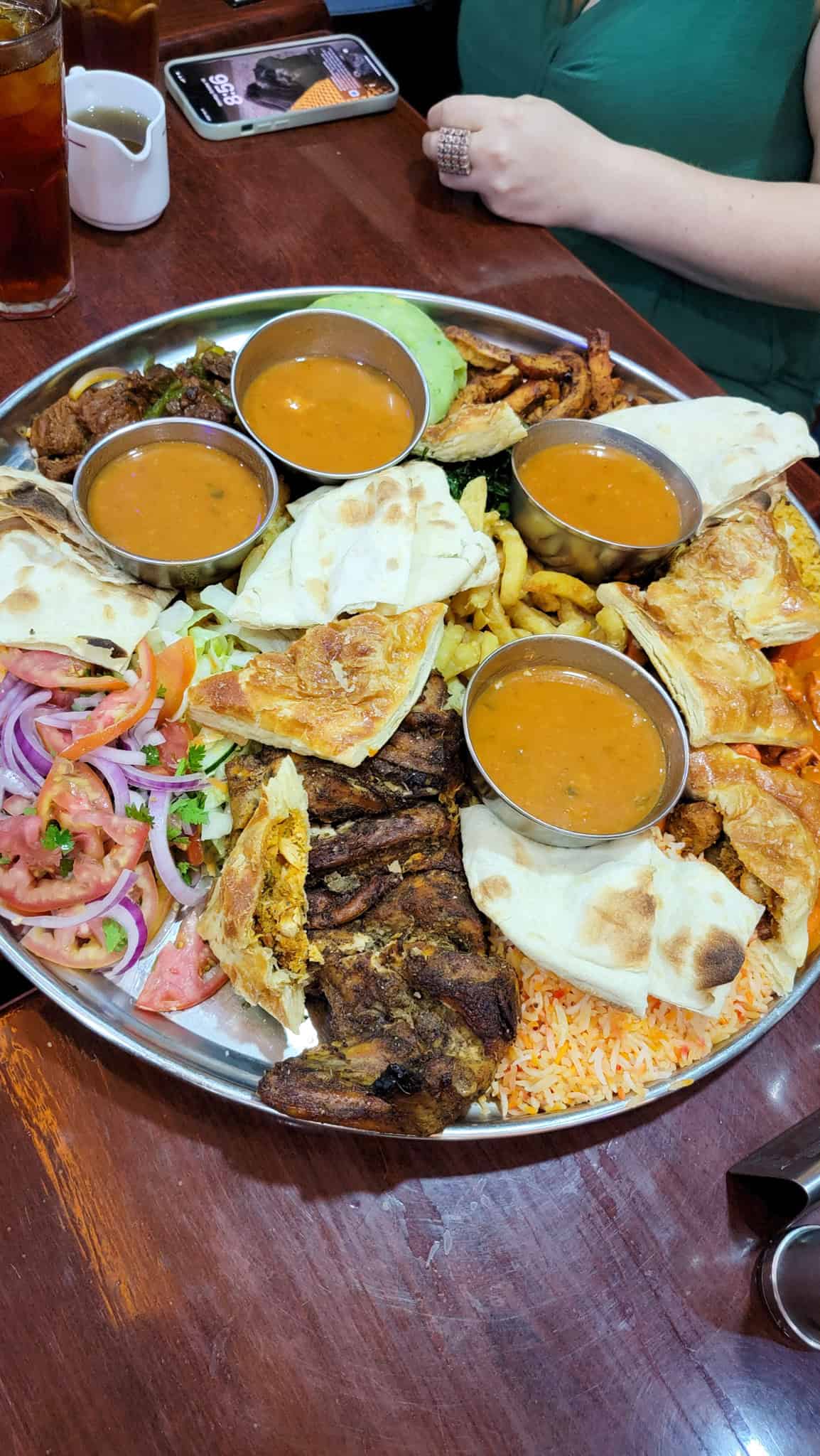 a plate of food at a restaurant in nairobi