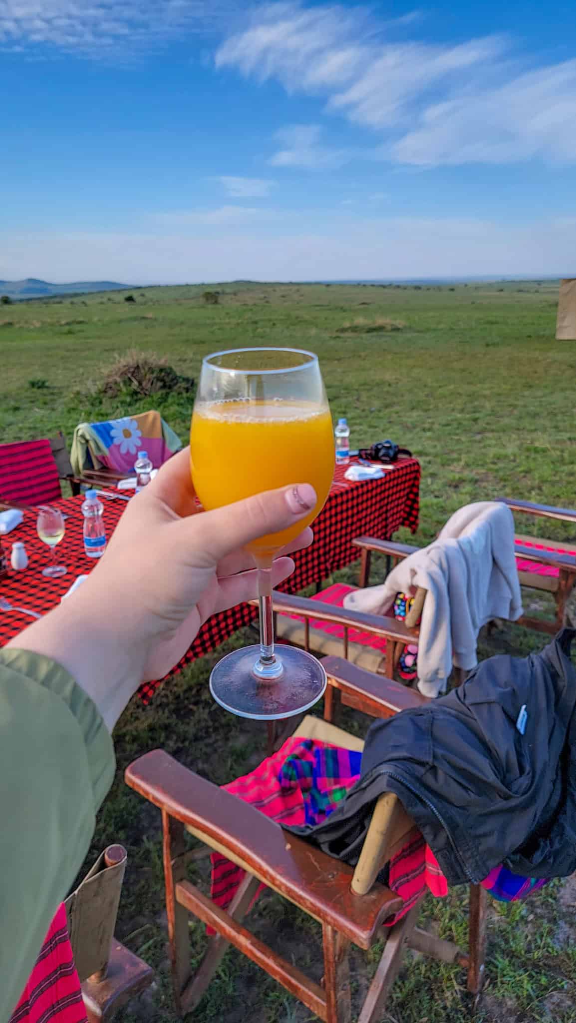 champagne breakfast in the maasai mara