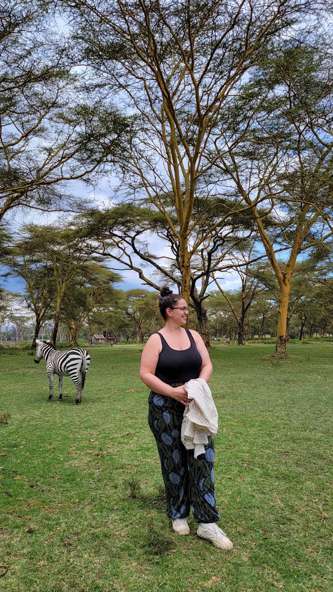 the author and a zebra in kenya