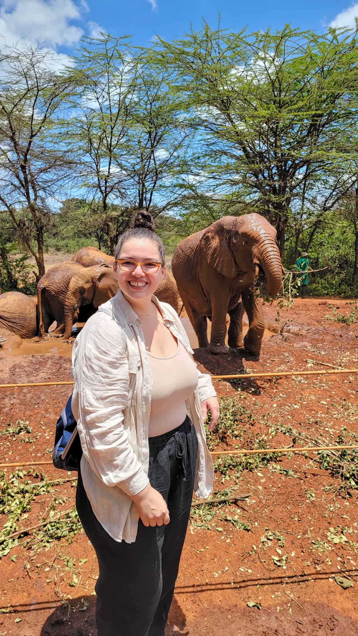 the author and an elephant in kenya