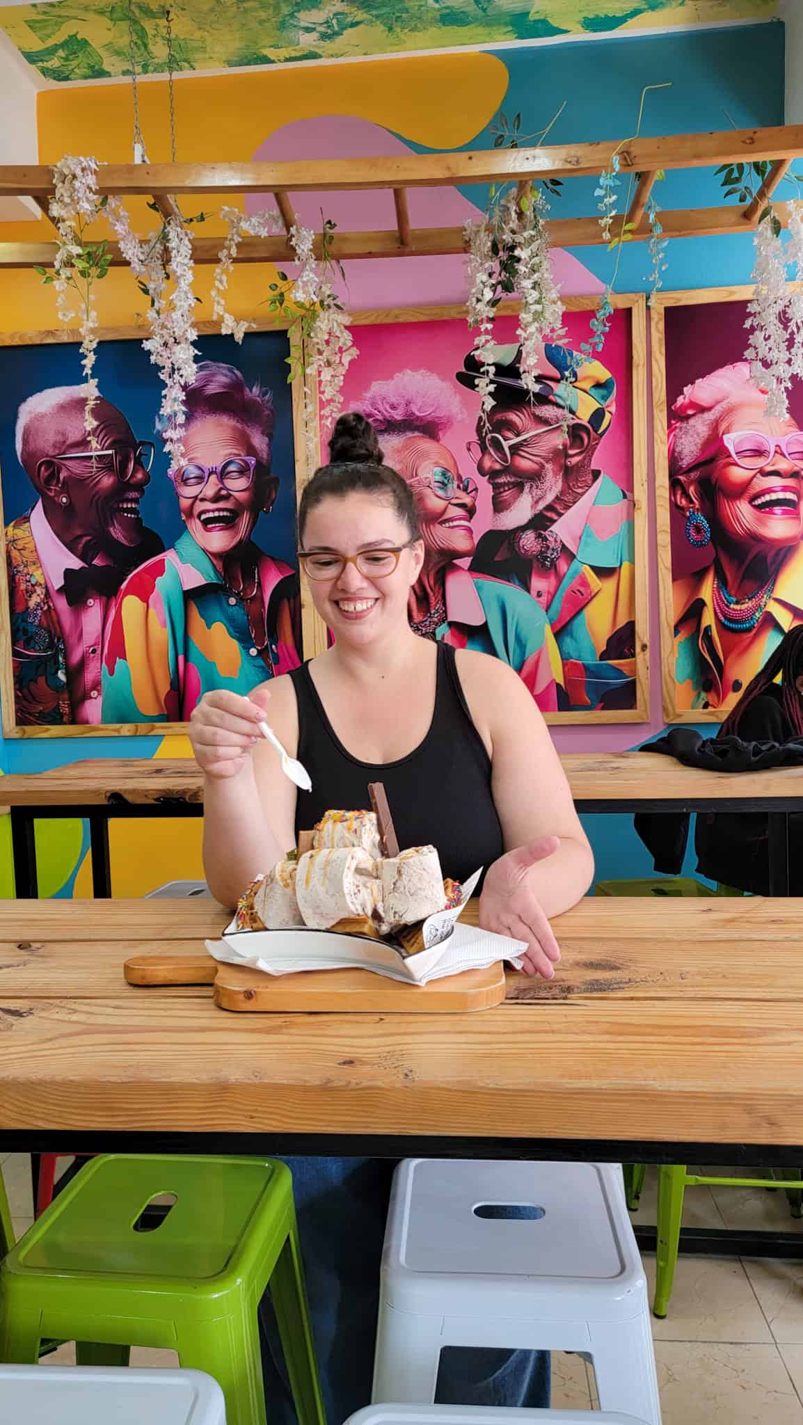 the author and ice cream at yolo ice cream in Nairobi