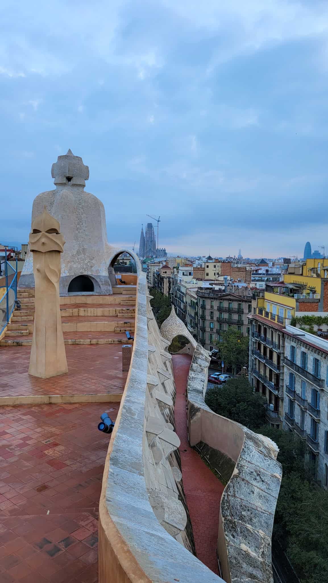 view from the casa mila rooftop