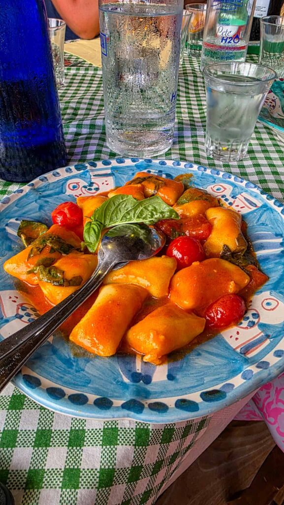 pasta at la tagliatta in positano