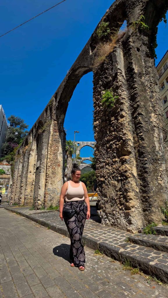 the author by the acqueduct in salerno