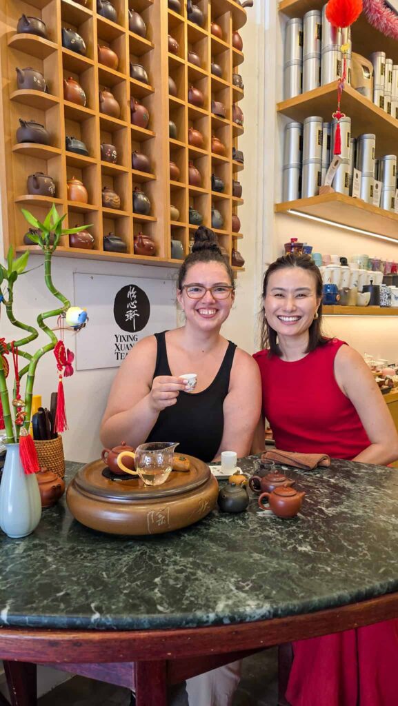 the author and one of the owners of yixing xuan teahouse singapore