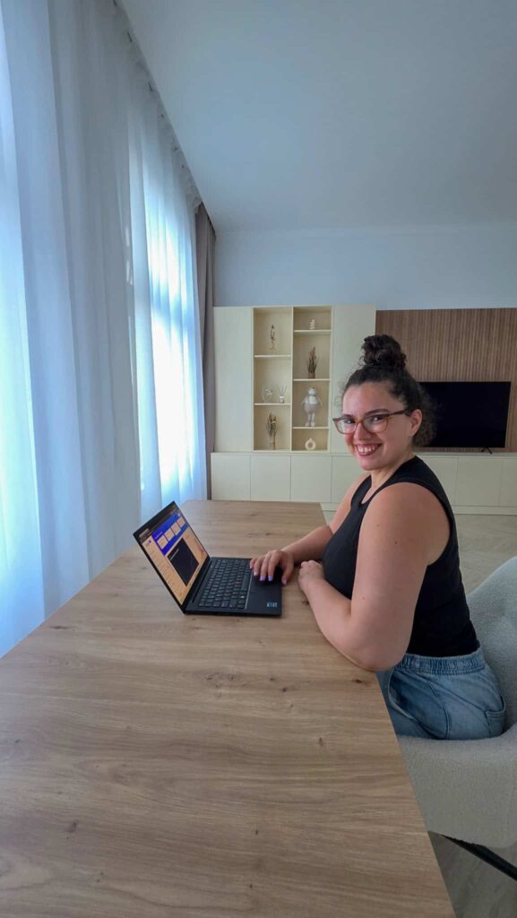 me at my desk working on my blog, a daily activity after leaving my corporate job to blog