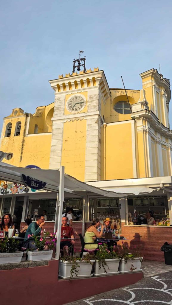 a yellow church in ischia