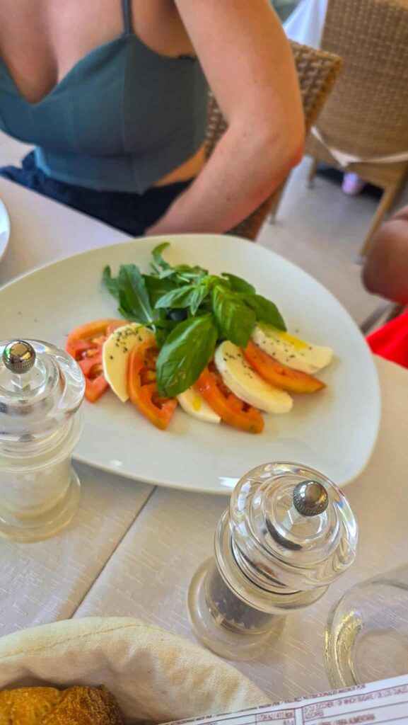 caprese salad at ristorante panorama in capri