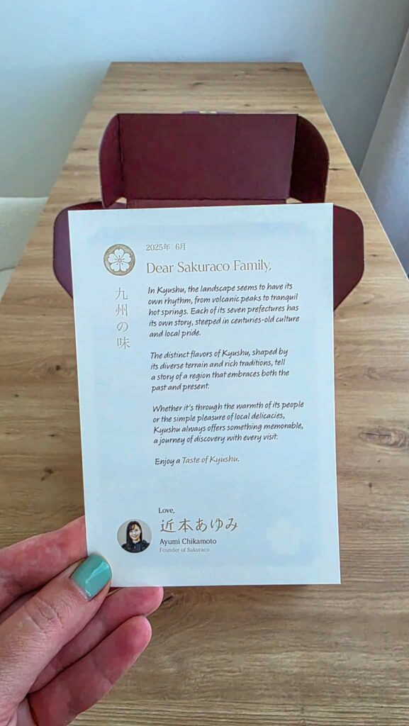 note from sakuraco founder