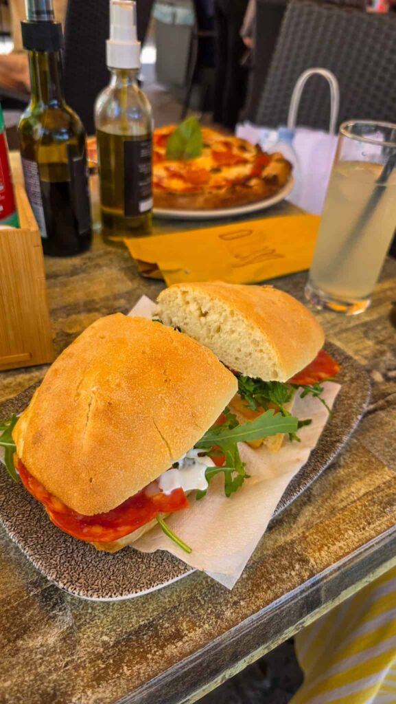 panini at a restaurant in ravello