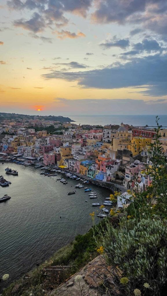sunset in procida