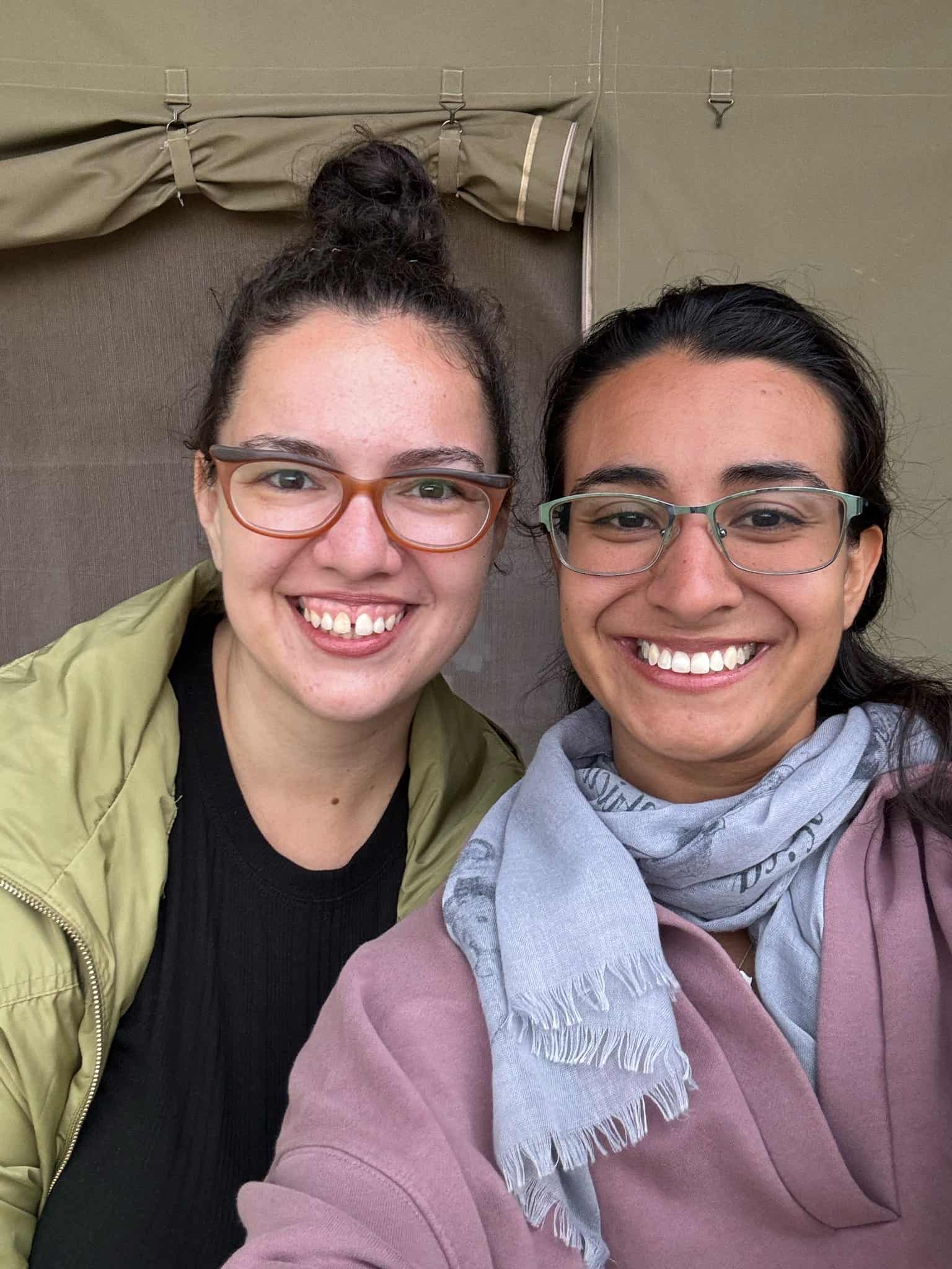 the author and her roommate on the kenya group trip