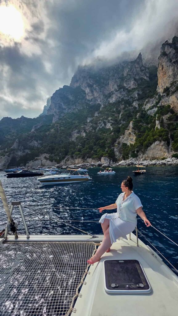 the author on a boat in capri