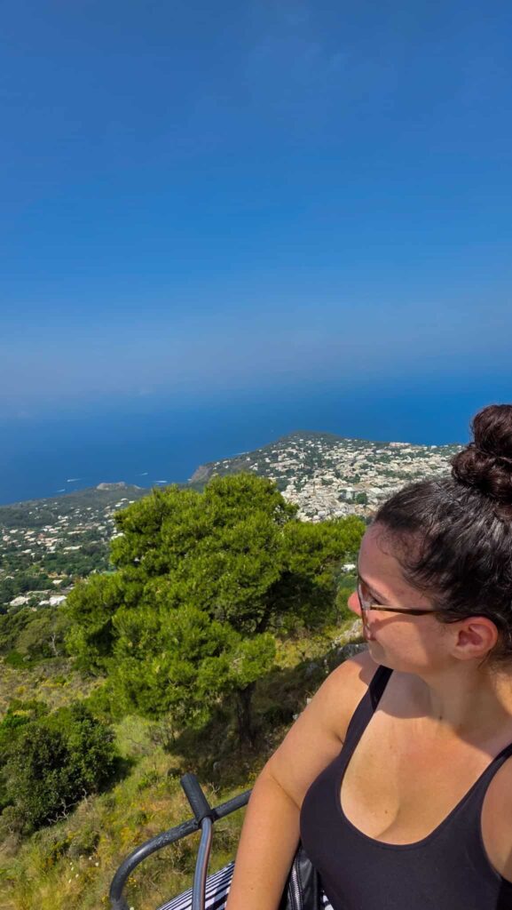 the author on the chair lift in capri