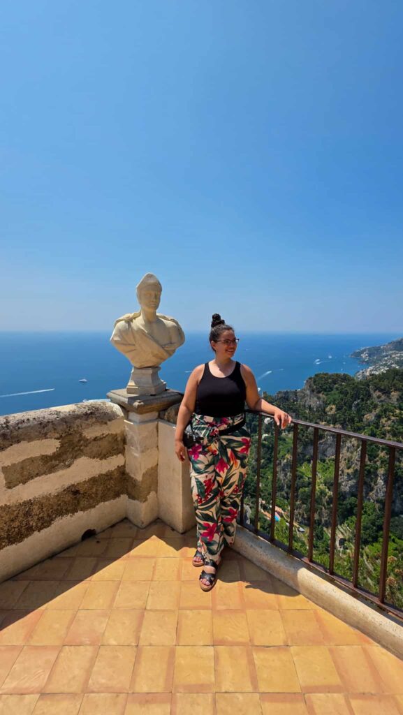 the author on the terrazza dell'infinito at villa cimbrone