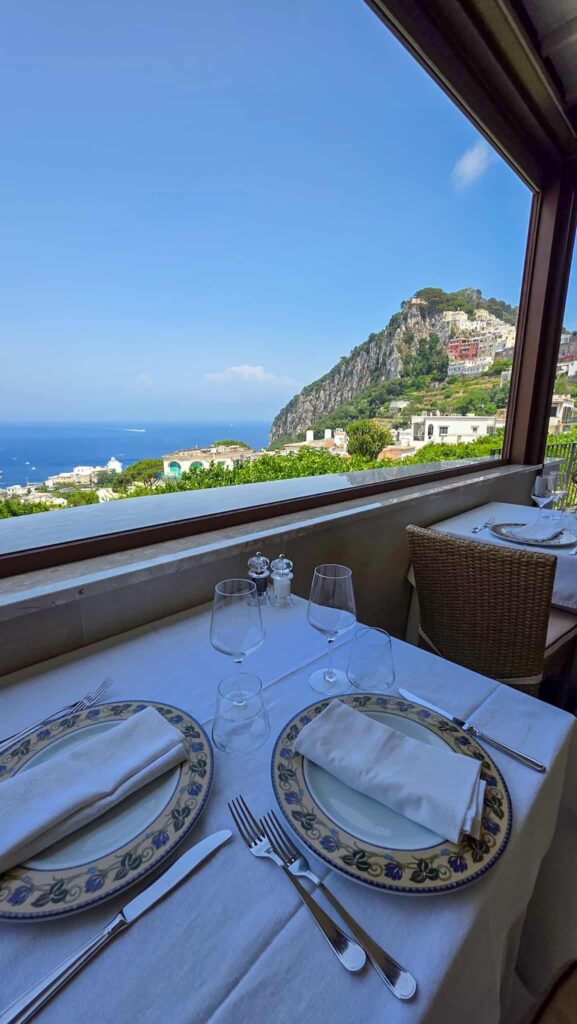 view from ristorante panorama in capri