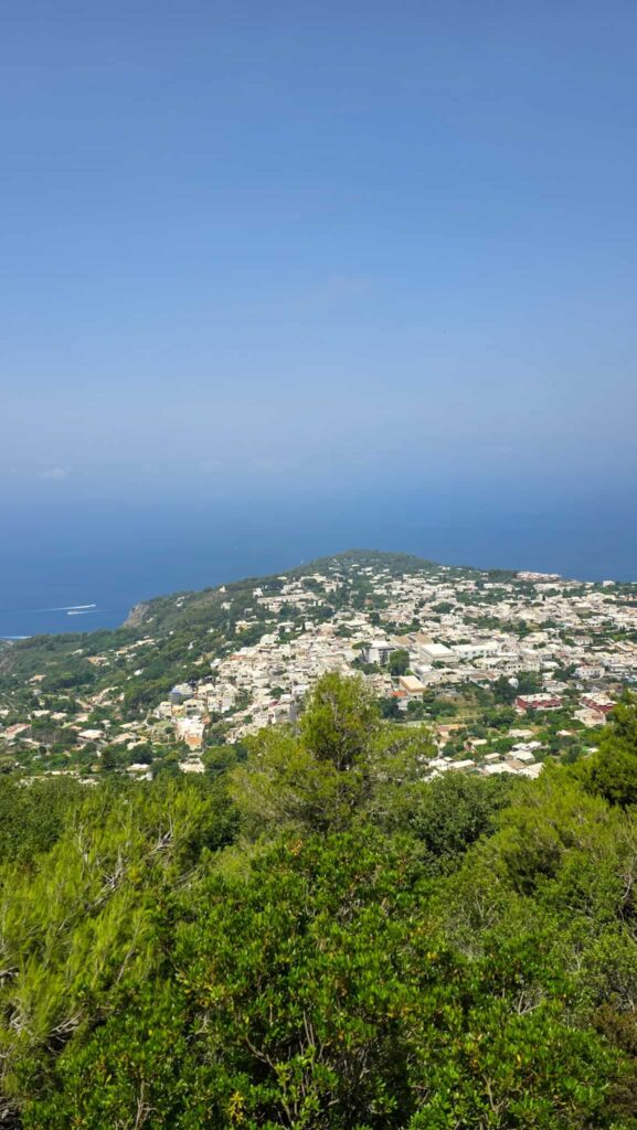 view from the chair lift in capri