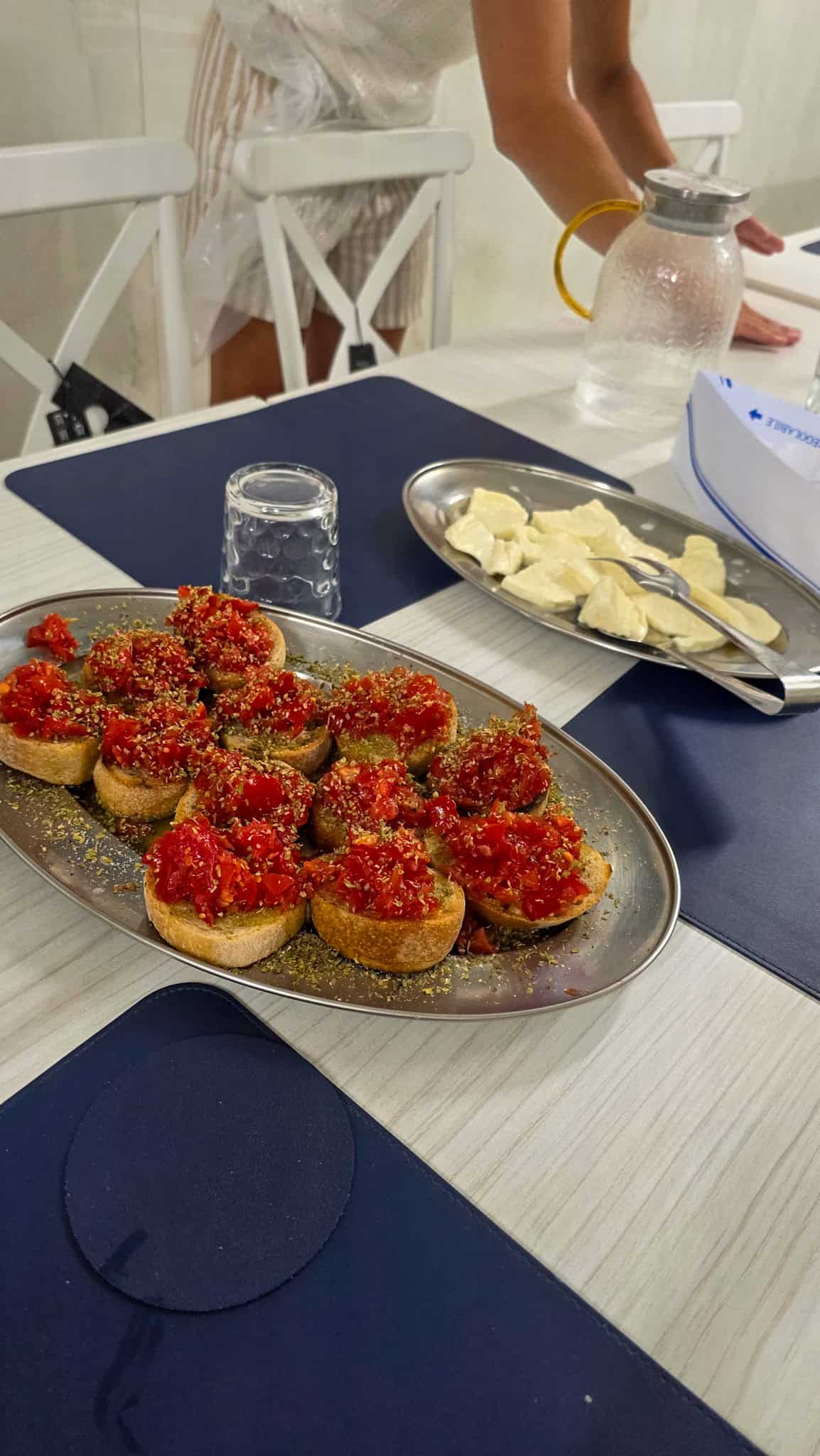 bruschetta the author ate at the pizza making workshop in naples
