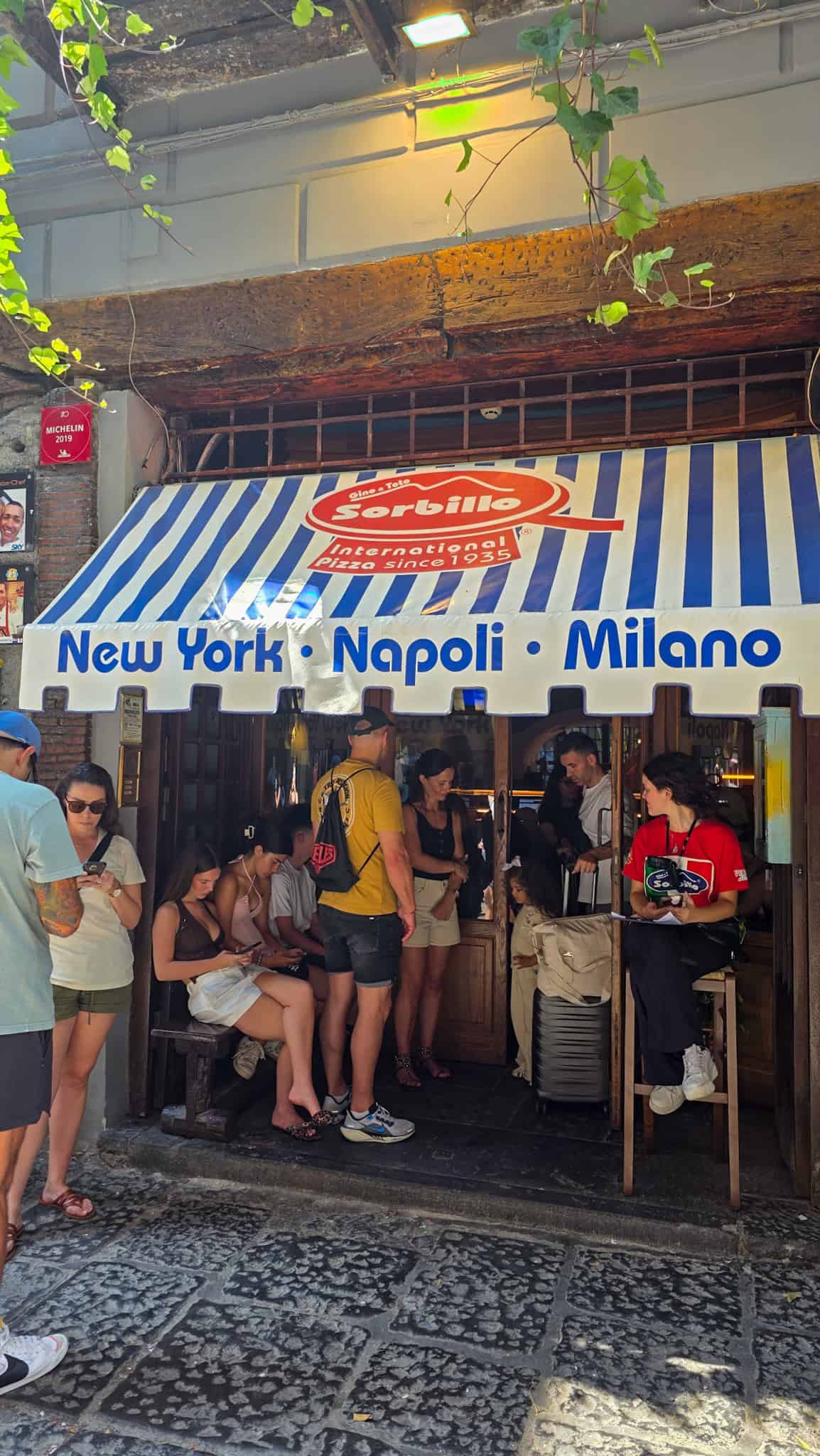entrance to sorbillo pizeria in naples