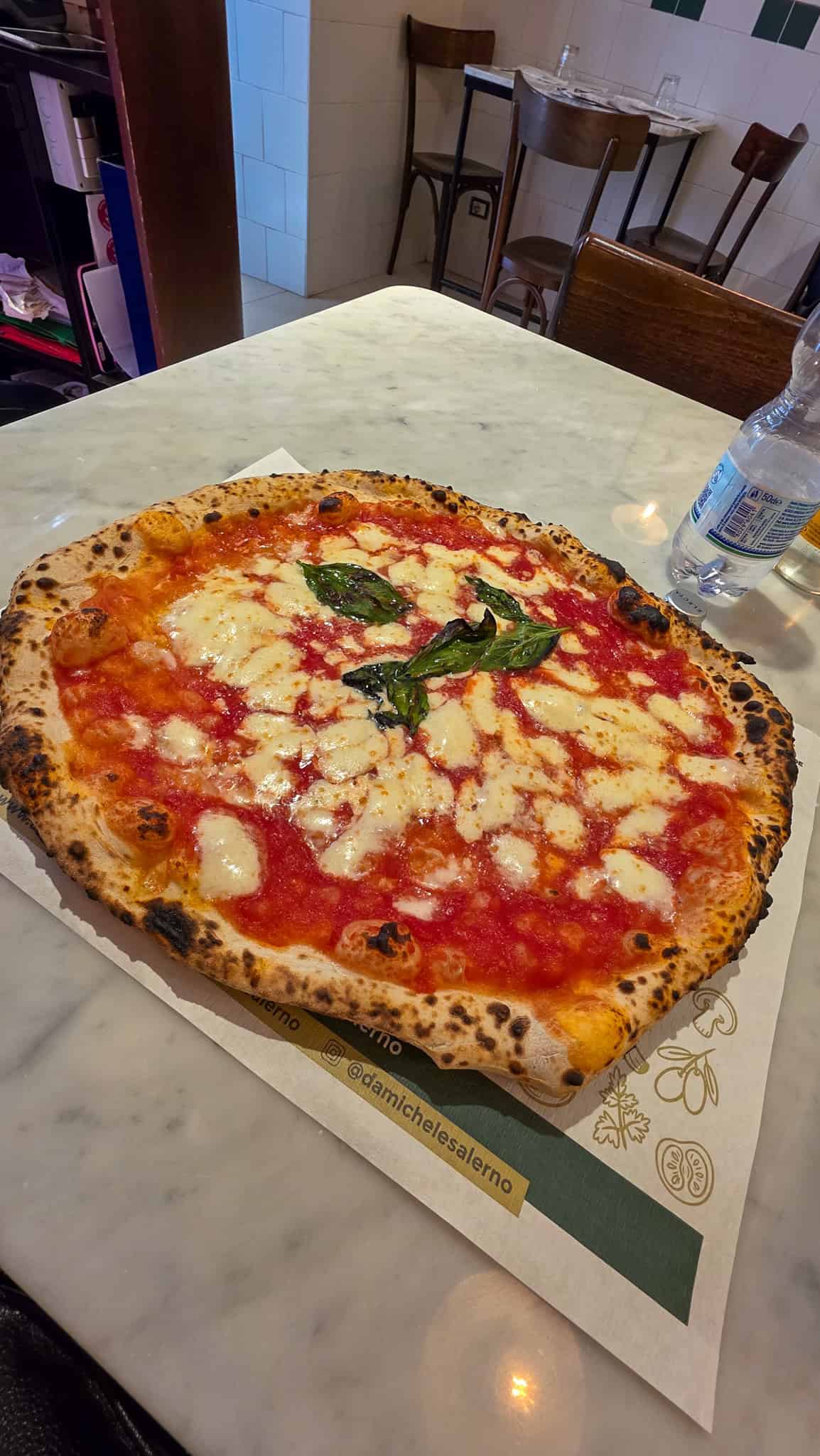 pizza margherita at antica pizzaeria da michele in salerno