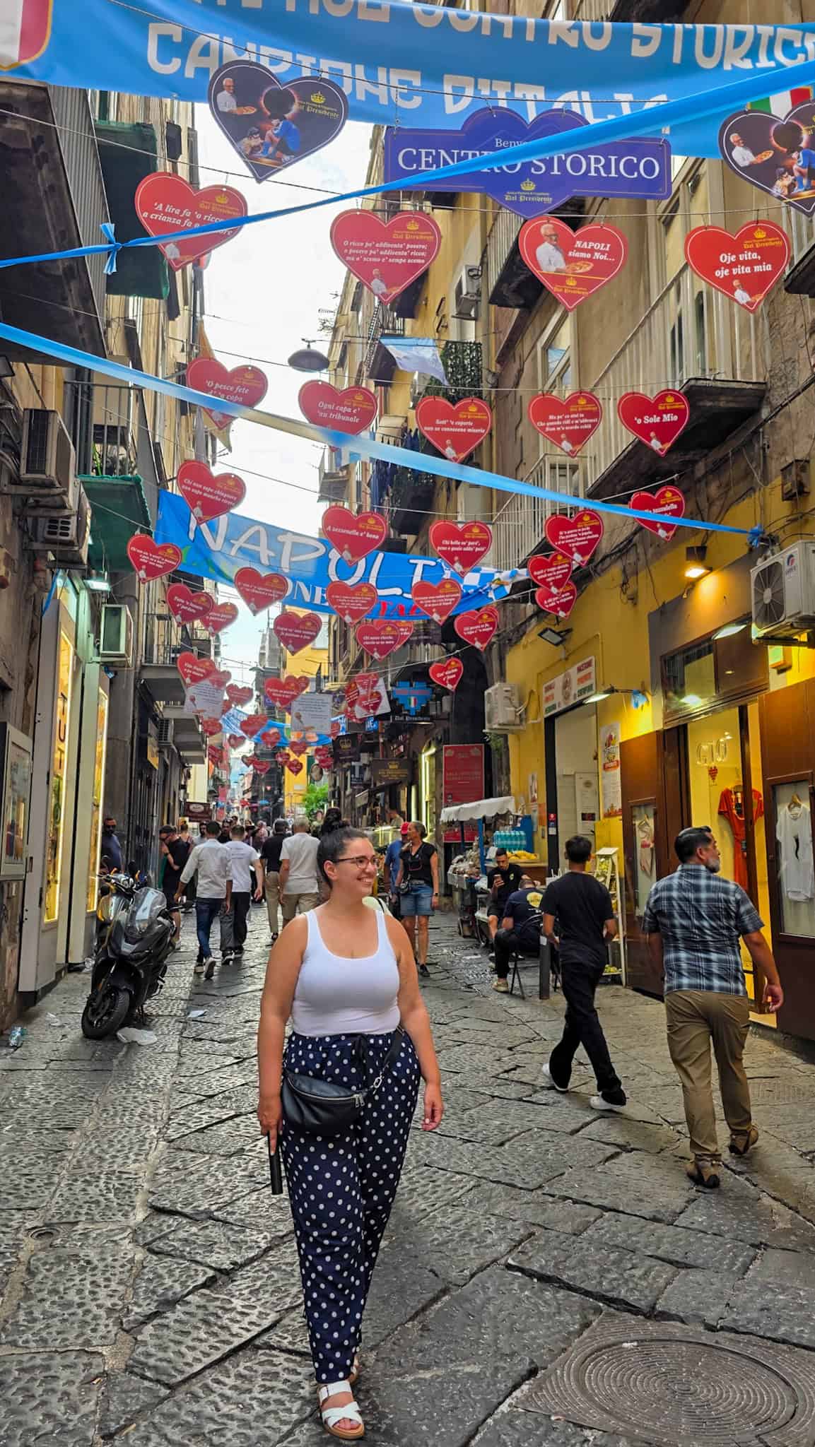 the author at the entrance to centro storico in naples