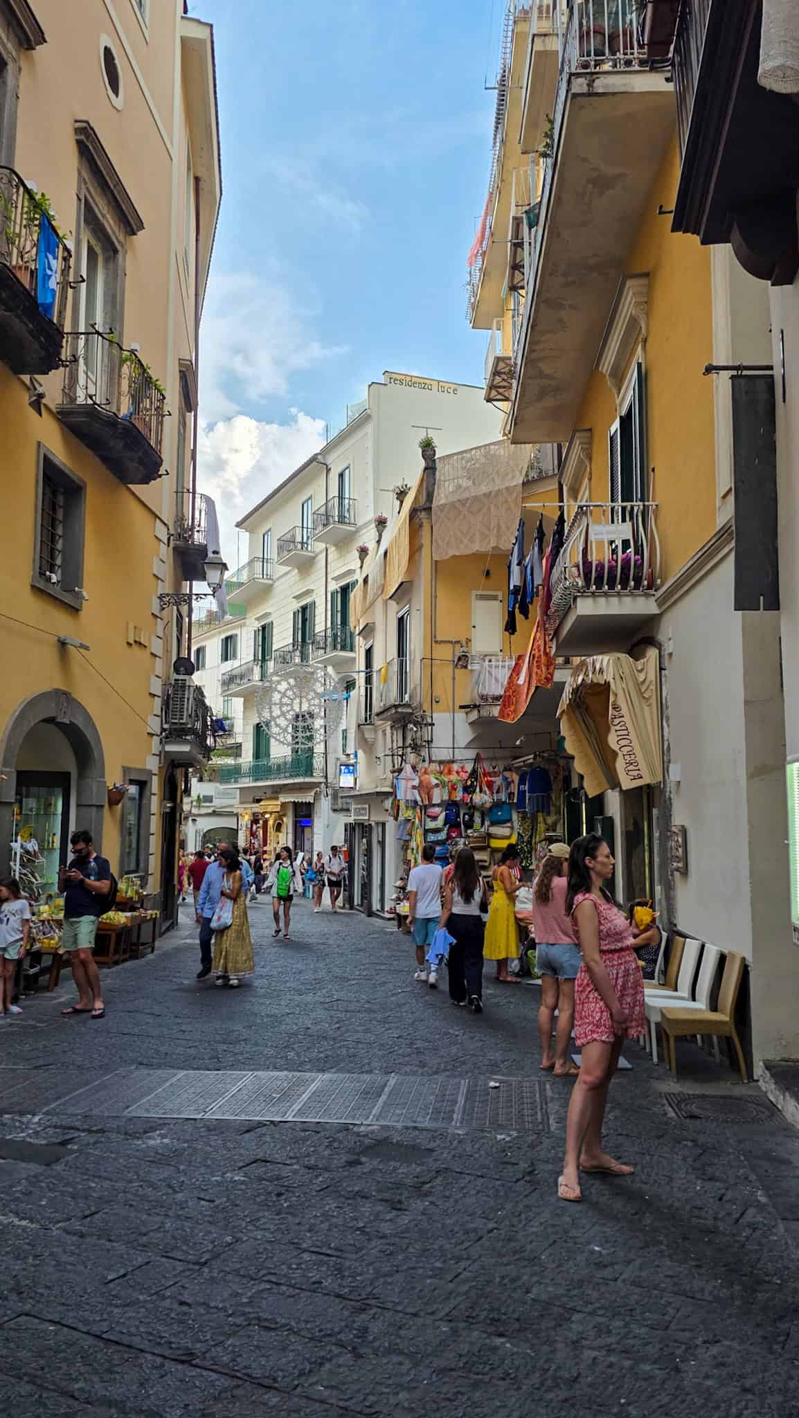 the main street in amalfi town