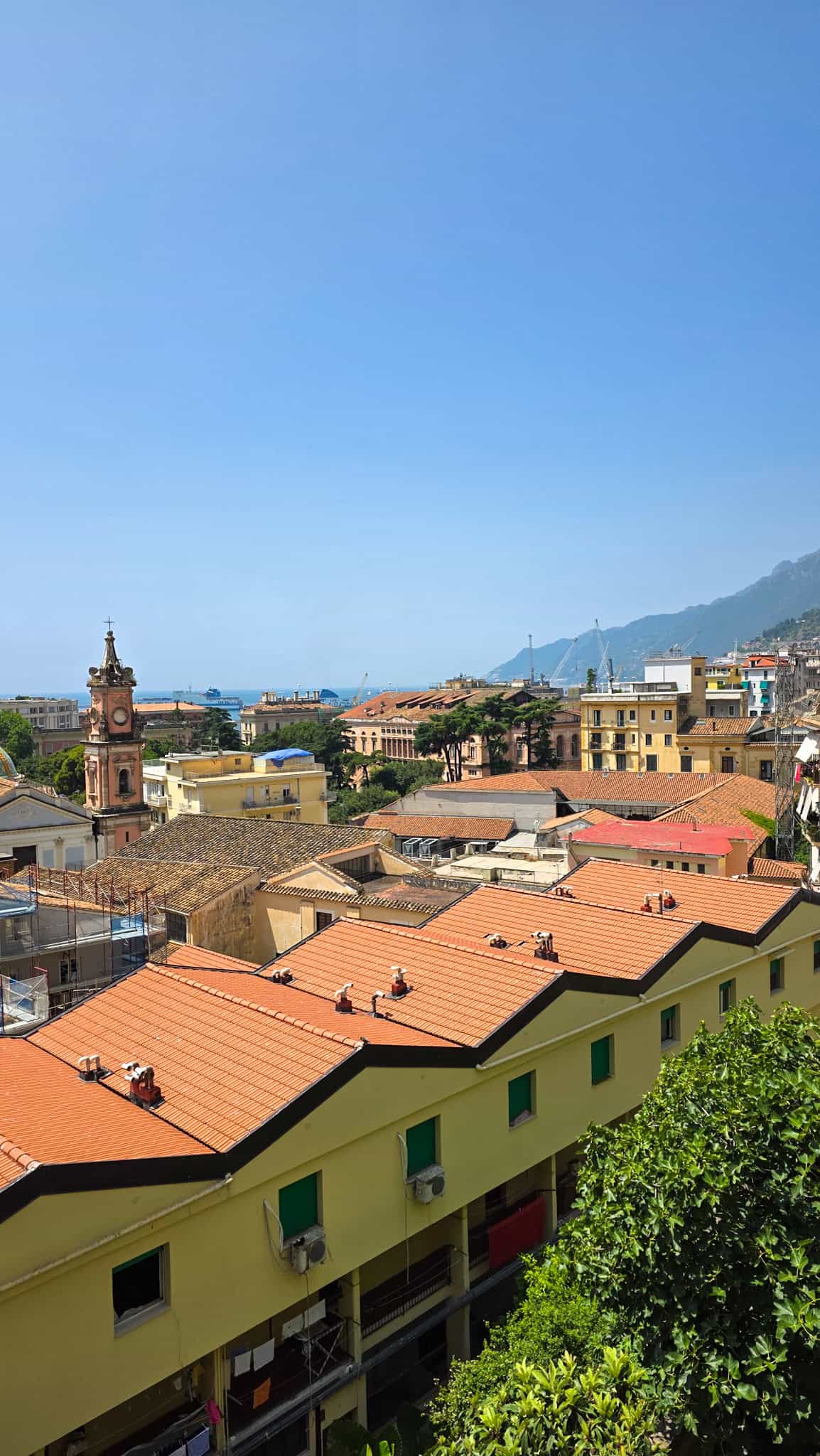 the view from giardino della minerva in salerno
