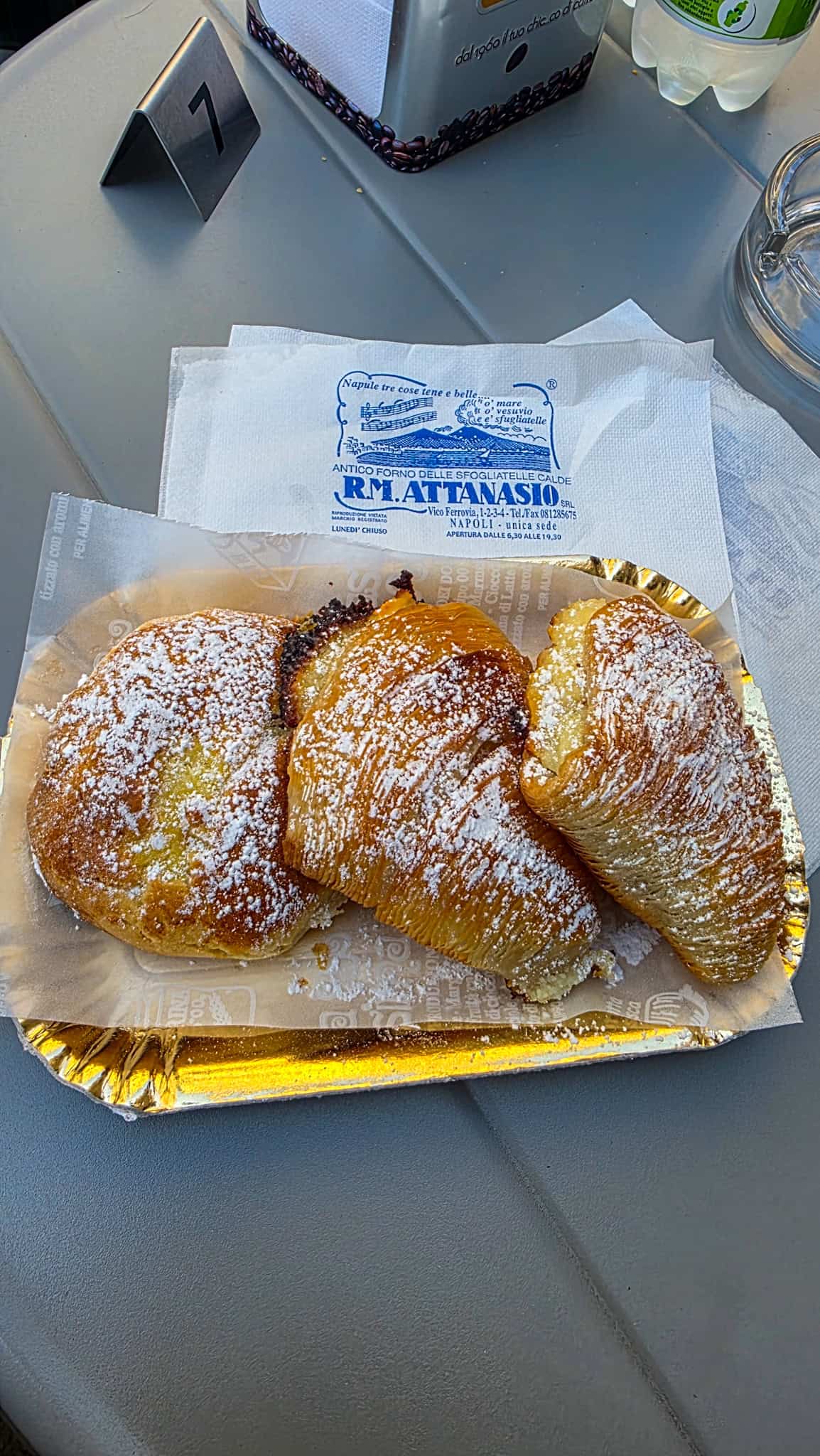 three sfogliatelle from attanasio in naples