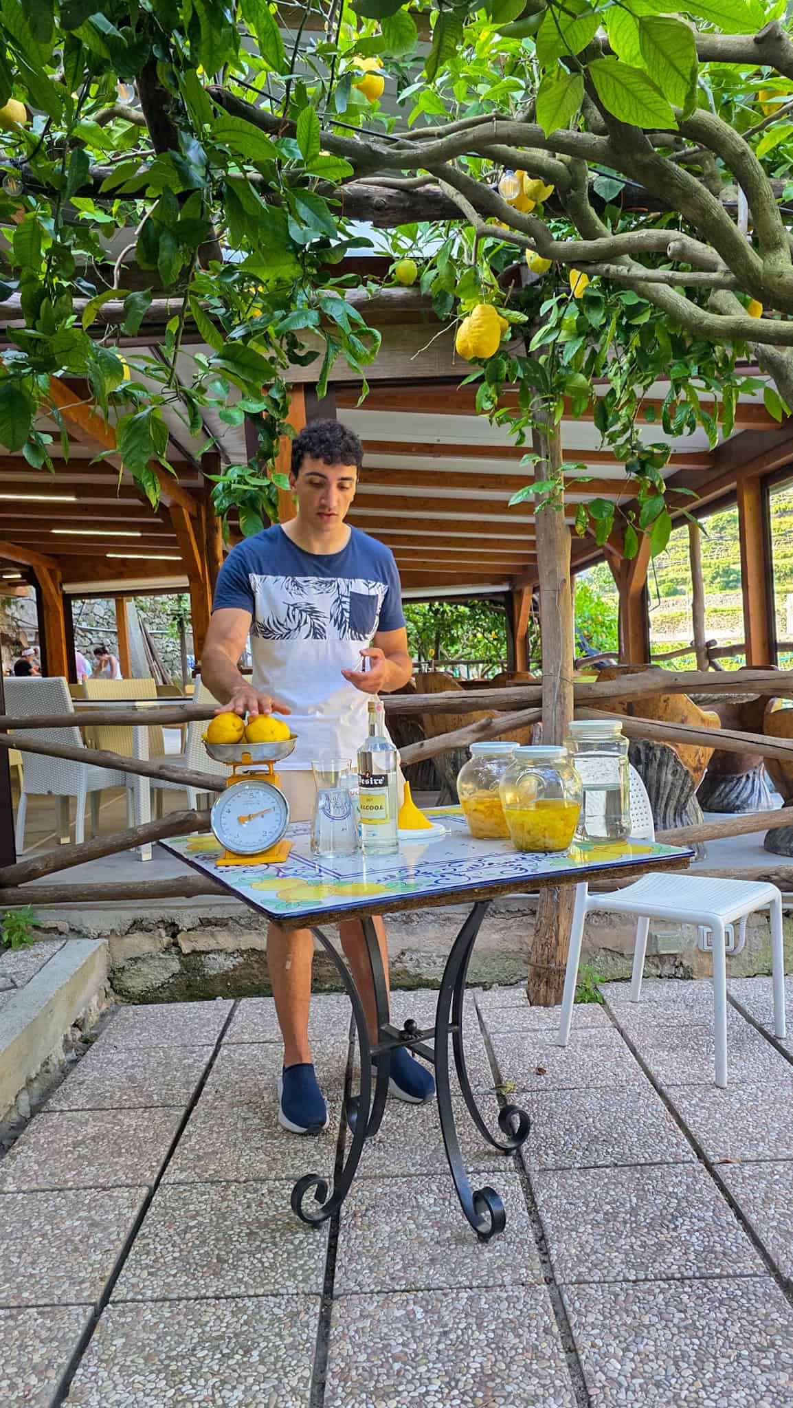 tour guide teaching us how to make limoncello