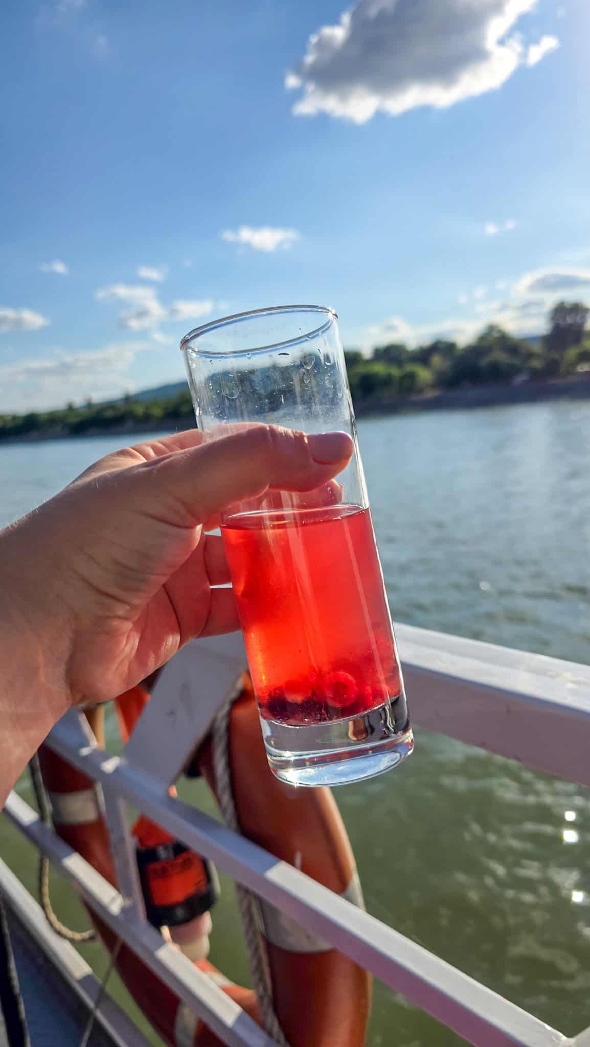 a glass of lemonade on the danube cruise in budapest