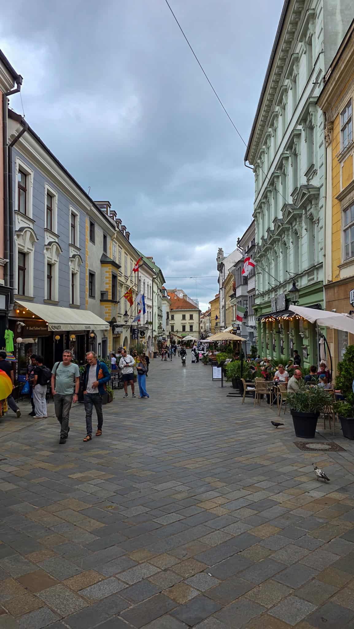 a street in the bratislava old town, on the bratislava one day itinerary